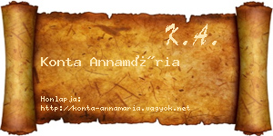 Konta Annamária névjegykártya